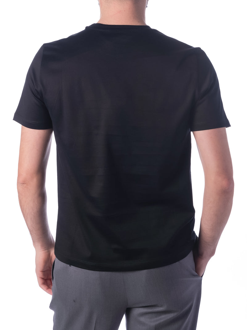 T-Shirt Nera in Cotone Mercerizzato