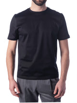 T-Shirt Nera in Cotone Mercerizzato
