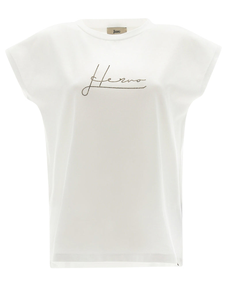 T-Shirt in Jersey Con Strass